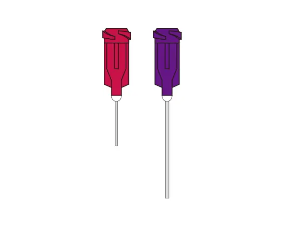 Aiguille droite en acier inoxydable avec moyeu en plastique